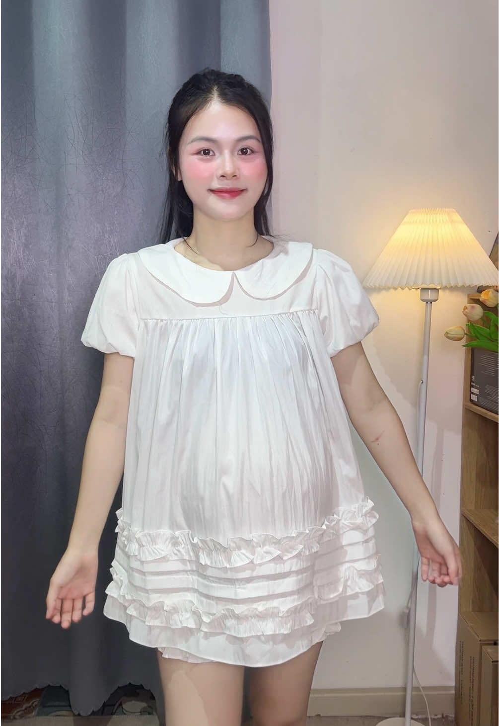 Set Áo Váy Babydoll Cổ Sen Fro#setbauxinh #setbau #dobau 