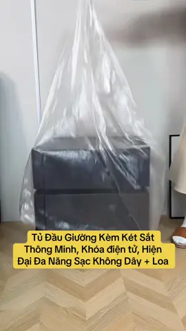 Tủ Đầu Giường Kèm Két Sắt Thông Minh, Khóa điện tử, Hiện Đại Đa Năng Sạc Không Dây + Loa bluetooth + Đèn led cảm ứng #tudaugiuongkemketsat #ketsatthongminh #tudaugiuong #xuhuong 