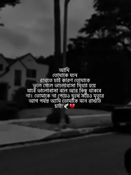 আমি তোমাকে মনে রাখতে চাই কারণ তোমাকে ভুলে গেলে ভালোবাসা মিথ্যা হয়ে যাবে ভালোবাসা বলে আর কিছু থাকবে না। তোমাকে না পেয়েও দুঃখ সয়েও মৃত্যুর আগ পর্যন্ত আমি তোমাকে মনে রাখতে চাই!🕊️💔 #foryou #foryoupage #status #as_afzal_23 #unfrezzmyaccount  @TikTok Bangladesh 