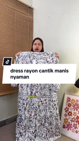 dress rayon nyaman motif bunga cantik manis #dressrayon #dresscantik #dressmotif 