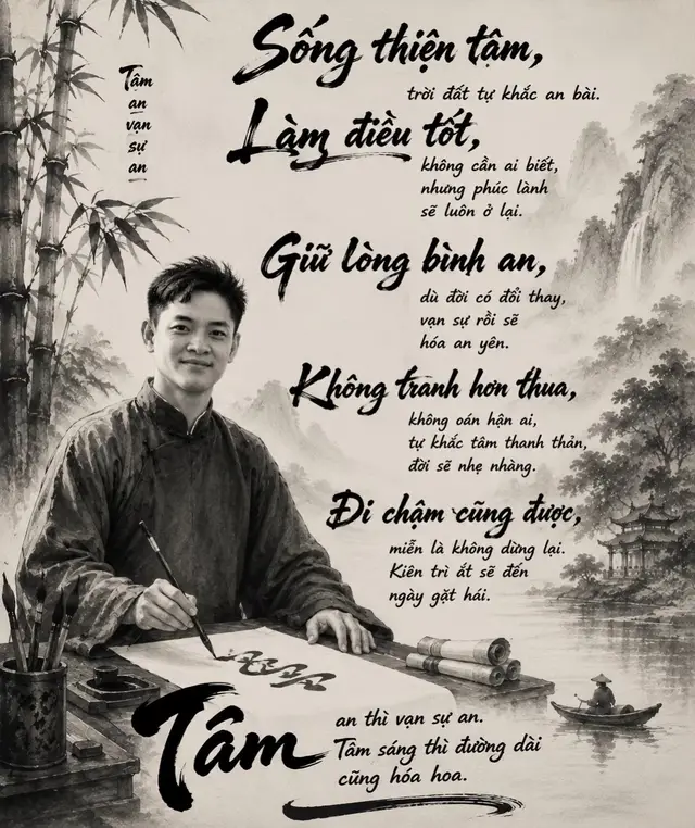 Có những ngày, cuộc đời chẳng dịu dàng với ta. Có những lời nói vô tình làm lòng mình chao đảo, có những chuyện không như ý khiến tâm chẳng thể bình yên. Nhưng rồi mới hiểu, điều khiến con người mệt mỏi nhất không phải là sóng gió bên ngoài, mà là cơn bão trong chính lòng mình. Sống trên đời, không thể chọn người mình sẽ gặp, nhưng có thể chọn cách mình đối diện. Có những điều không cần hơn thua, có những người không cần phải chứng minh đúng sai. Buông được một chút chấp niệm, lòng sẽ nhẹ thêm một chút. Bớt một câu oán trách, tâm sẽ gần bình an hơn một bước. Hãy cứ sống tử tế, làm điều thiện bằng cả tấm lòng, dù không ai nhìn thấy. Bởi điều tốt đẹp thật sự không nằm ở lời khen của người khác, mà nằm ở sự thanh thản khi mỗi tối khép mắt và biết mình đã sống không hổ thẹn với lương tâm. Khi tâm đủ an, mọi con đường đều trở nên rộng mở. Khi lòng đủ thiện, cuộc đời tự khắc sẽ dịu dàng hơn. Bình an không phải là cuộc sống không có sóng gió, mà là giữa sóng gió, ta vẫn giữ được một trái tim bình yên.#bìnhyên #trietlycuocsong #buông 