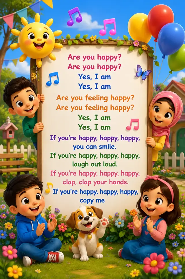 Sing, smile, clap and learn with this fun nursery rhyme! 🎶💛 Perfect for toddlers, preschoolers & kindergarten kids. 🌸✨ Don't forget to ❤️ Like, 💬 Comment, 📌 Save & ➕ Follow for more fun learning videos!#homeschooling  #areyouhappy  #kidsrhym  #kidspoems