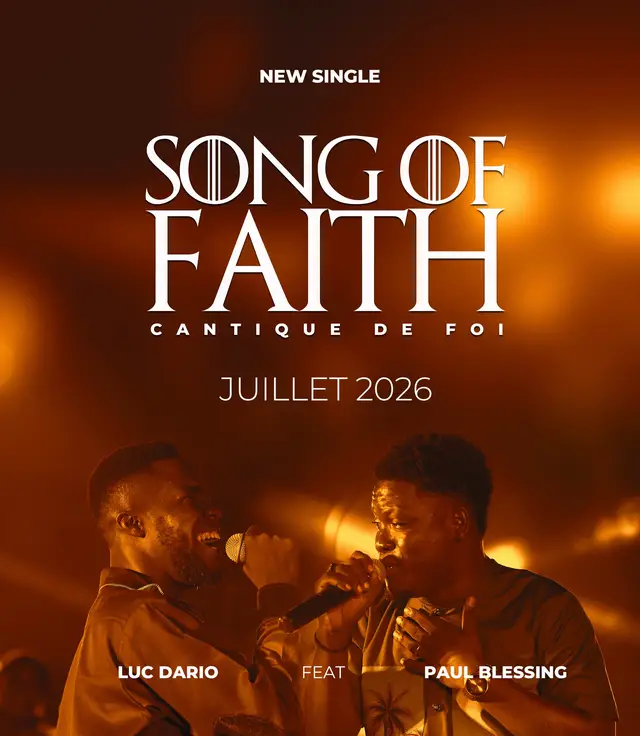 Une chanson de foi qui apaise les âmes. Une mélodie d’assurance en l'Éternel, qui relève et fortifie notre foi en Lui. SONG OF FAITH (Cantique de Foi) Luc Dario & Paul Blessing Le son arrive… Préparez vos cœurs ! #Songoffaith #LucDario #PaulBlessing #TogoGospel2026