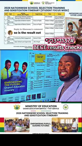 Replying to @Obenewa school 2026 SCHOOL SELECTION exercise is scheduled for Wednesday 15th July - Tuesday, 28th July , 2026