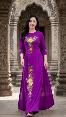 Áo dài trung niên thêu hoa thanh lịch mặc là đẹp #aodaitrungnien #aodaidep #aodaithanhlich #aodiluamy #thoitrangviet 