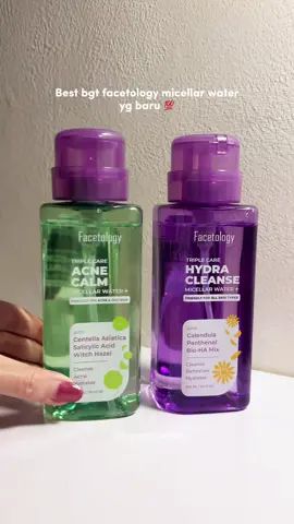 Suka bgttt versi baru dan upgraded triple care micellar water facetology 💯💗 mana ngebersiinnya 2x lebi okee 😍 #2xcleansingtechnology #bersihnyaupgrade #micellarwater #facetology #triplecaremicellarwater 