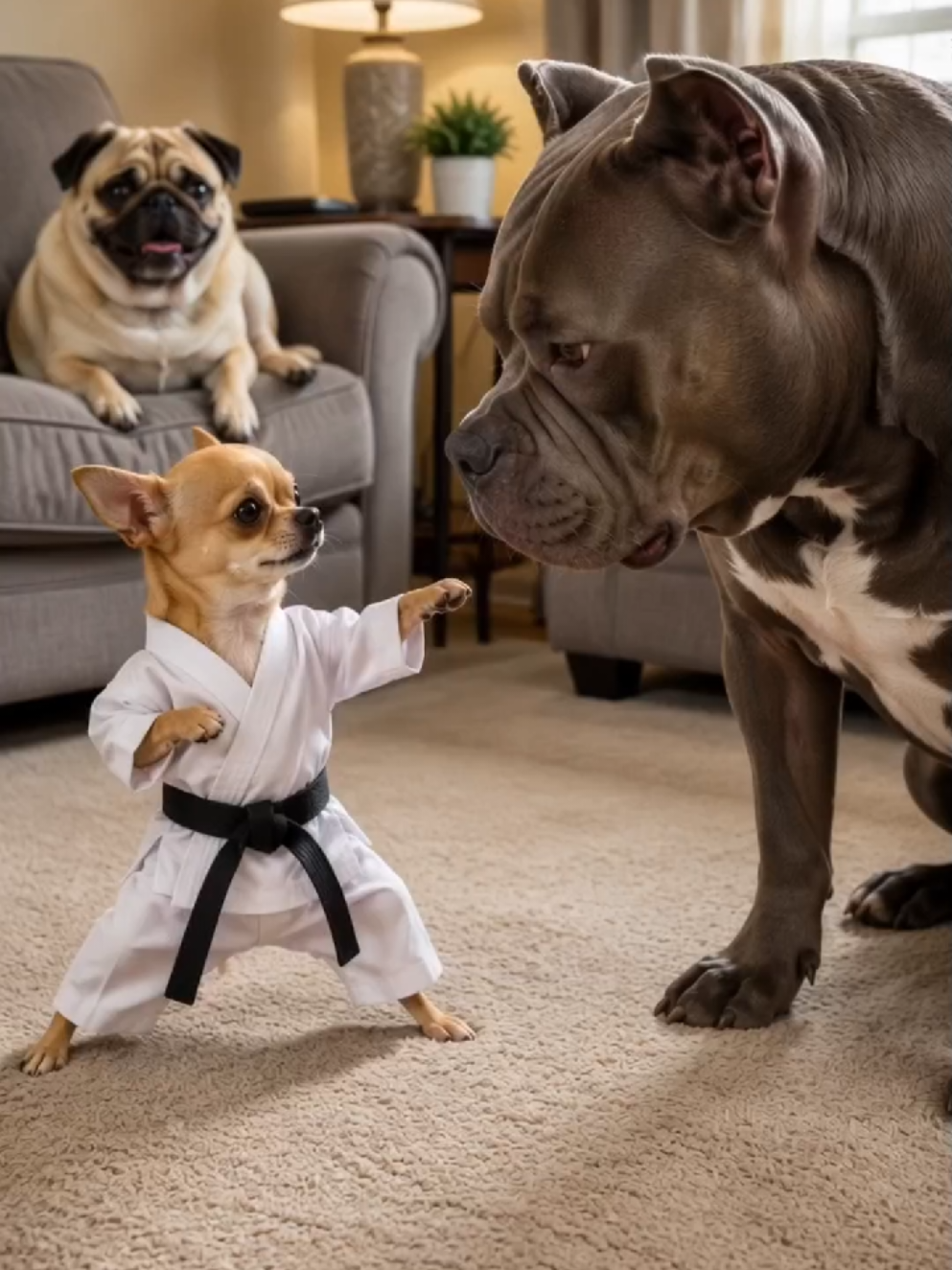 Chihuahua was aggressive then Pitbull reaction...........................  it's very funny Moments🤣🤣 #chihuahua #rottweiler #funnydog #animalfunny #viralvideos @Animal Fails Central @@Animals @Animal's Love 