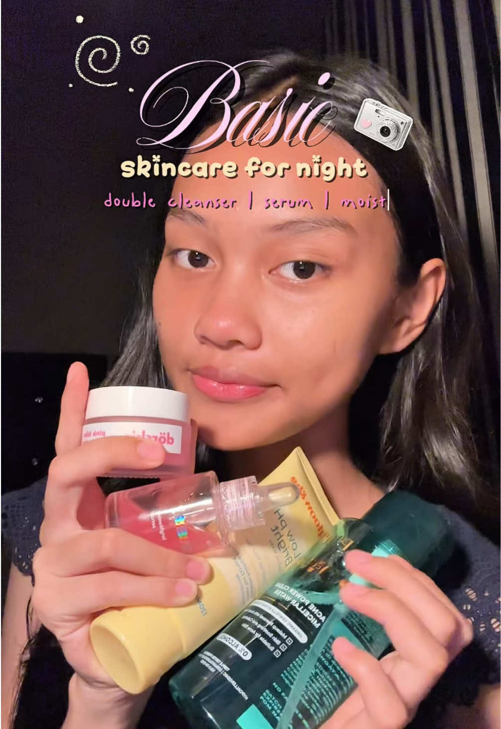 skincare routine again !!! 👀🤍🍰🌸💭 #skincareroutine #basicskincareroutine #fornight 