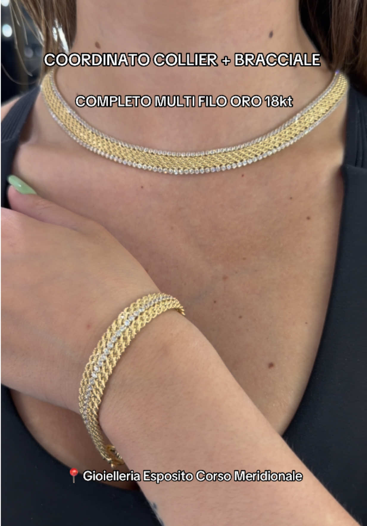 COMPLETO MULTI FILO ORO 18kt  📲Whatsapp: 3773501206 📍Gioielleria Esposito Corso Meridionale  #gioielleriaespositocorsomeridionale #orotiktok #multifilo 