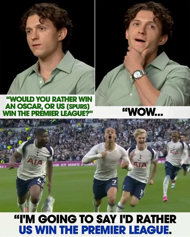 Asked by the Times of London if he’d rather win an Oscar or see Spurs win the Premier League, his wholesome answer captures the communal beauty of fandom ⚽️ 🎙️ @thetimes #PremierLeague #tomholland #tottenham 