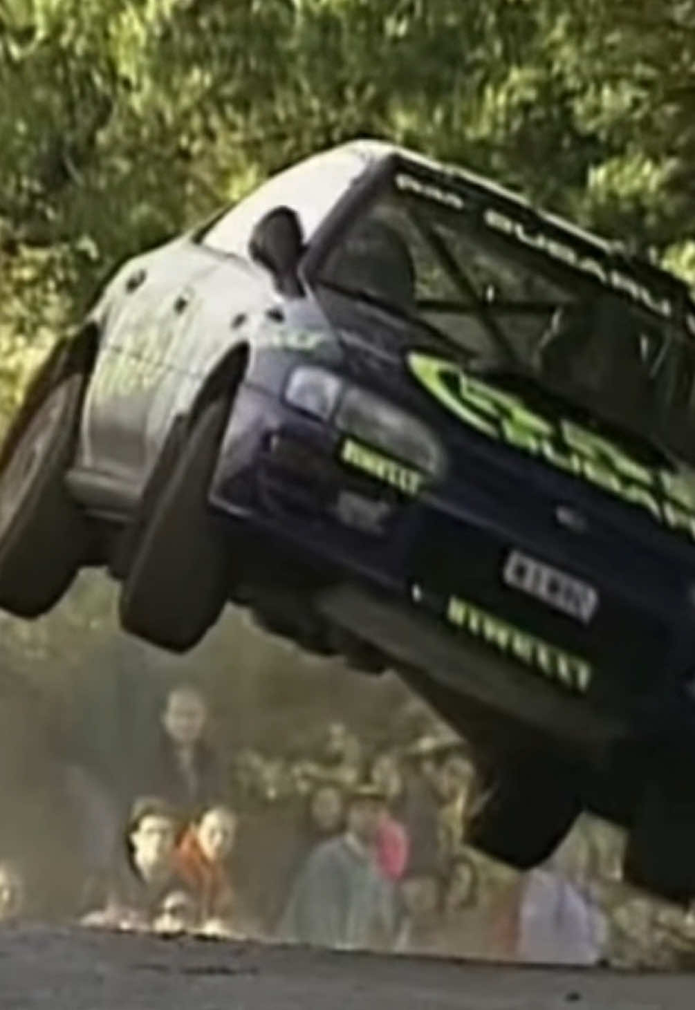 Possibly McRaes most famous jump? tommi crashed his Mitsubishi during the first stage soooo McRae won! Song - Give You More (Makina) - Conor Hughes #fyp #rally #edit #wrc #subaru 