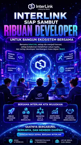 InterLink mengundang ribuan developer membangun dApps inovatif, memperkuat ekosistem Web3, memperluas kolaborasi global, dan menghadirkan solusi blockchain yang bermanfaat bagi semua #InterLink #ITLG #ITL 