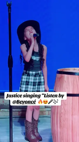 POV: You came for karaoke… then Justice grabbed the mic. 🎤✨❤️ She didn’t just sing “Listen “ by @Beyoncé she felt every word. I love watching her sing and her confidence on stage!  #fyp #viral #singing #kidsoftiktok #karaokenight 