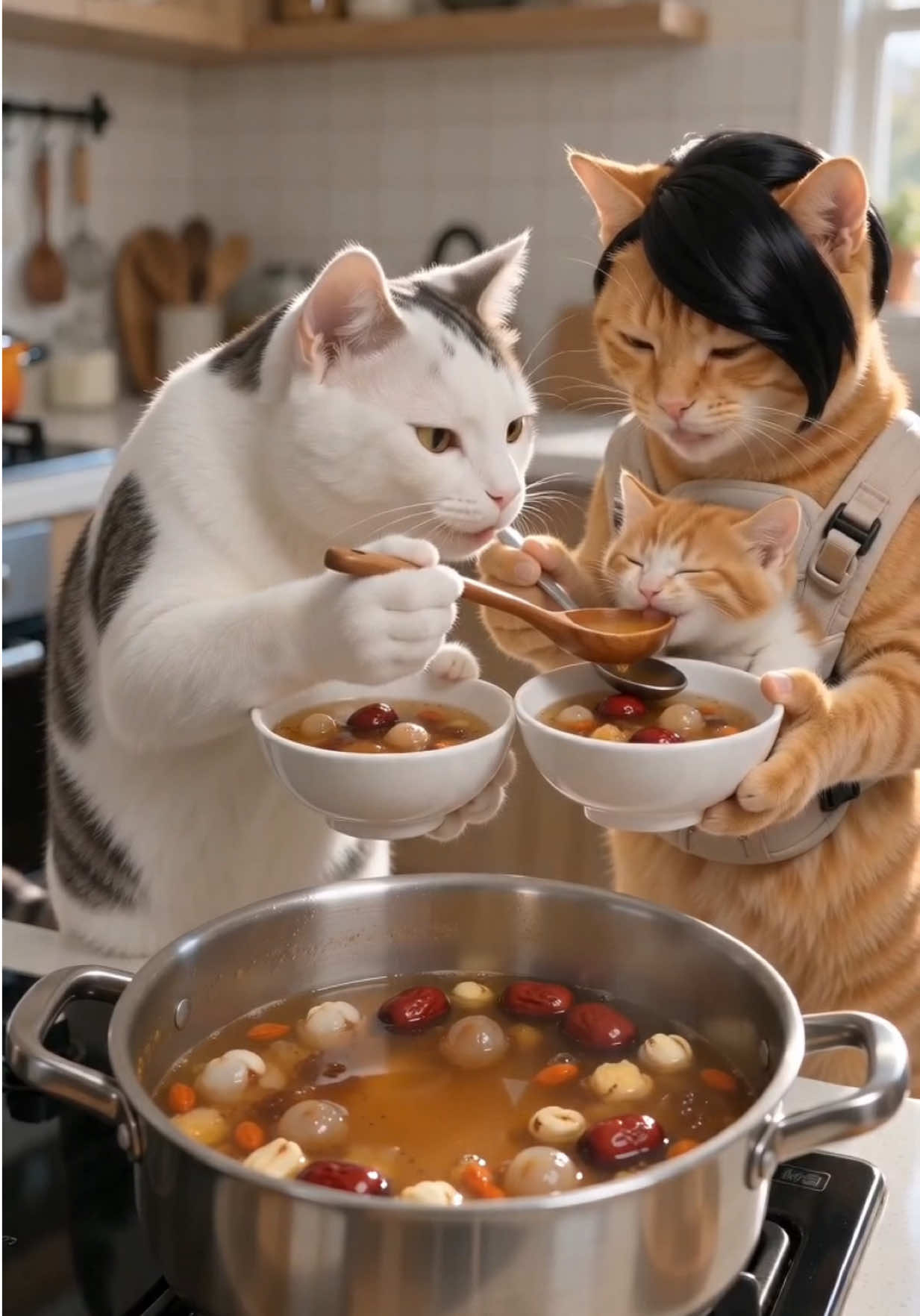 Chè dưỡng nhan làm Peanut thích mê ạ. Cả nhà đều thích! Meowww #cheduongnhan #chè #mèo #meocon #meocam 