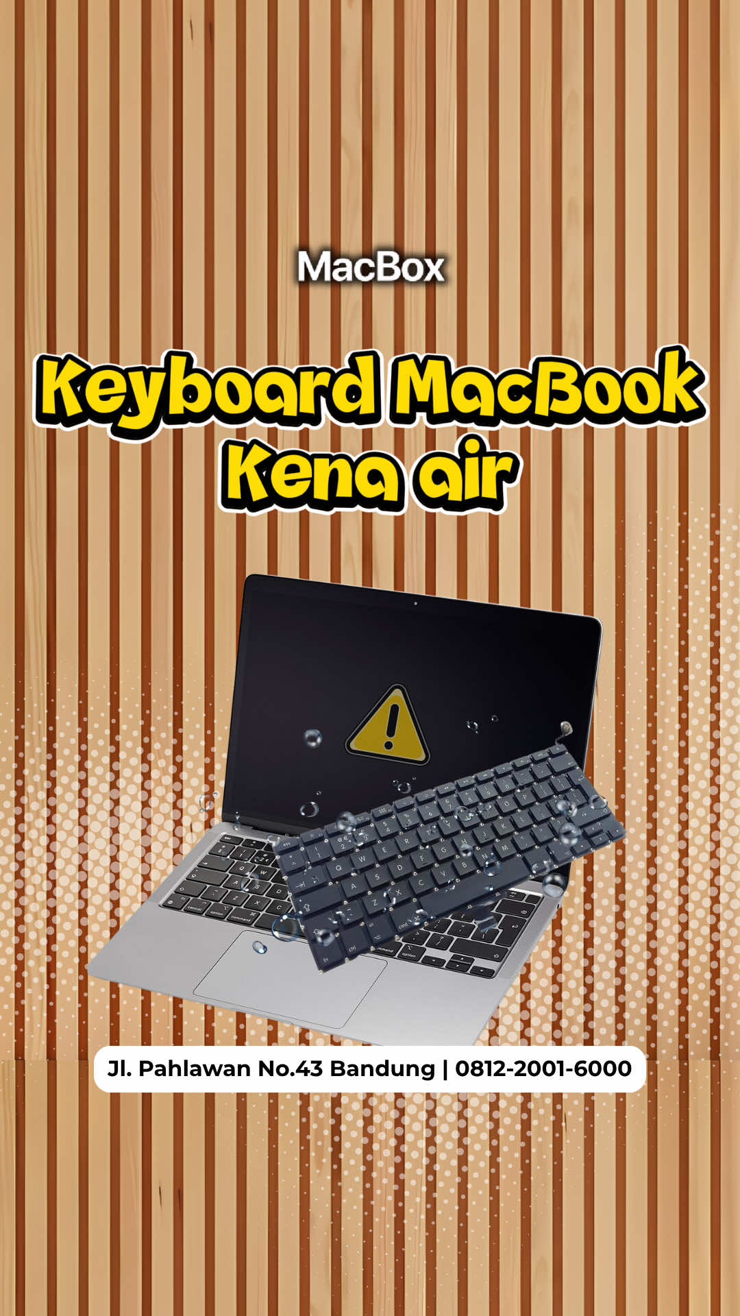 Keyboard MacBook kena air? Jangan anggap sepele 🤔 Cairan yang masuk kedalam MacBook bisa menyebabkan tombol keyboard error hingga kerusakan pada komponen lainnya.. Semakin cepat ditangani, semakin besar peluang kerusakan tidak menyebar ✨ Jangan tunggu sampai MacBook kamu tidak bisa digunakan, konsultasikan kendala Apple device kamu di MacBox sekarang ✨🔥 Excellent Service Apple Device iPhone - iPad - Mac - Watch MacBox 0812 2001 6000 Jl. Pahlawan 43 Cihaur Geulis, Cibeunying Kaler Bandung, Jabar 40122 https://macbox.cloud #apple #serviceiphonebandung #MacBox #servicemacbook #iphone