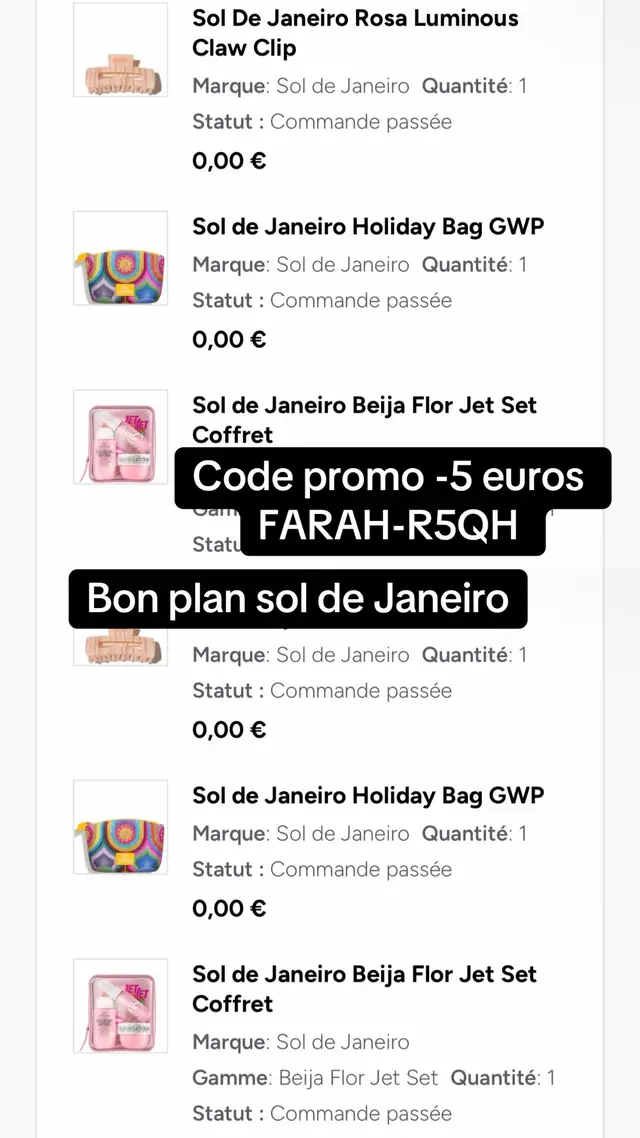 #lookfantastic #bonplan #pourtoi #soldejaneiroperfume https://www.lookfantastic.fr/referrals.list?applyCode=FARAH-R5QH
