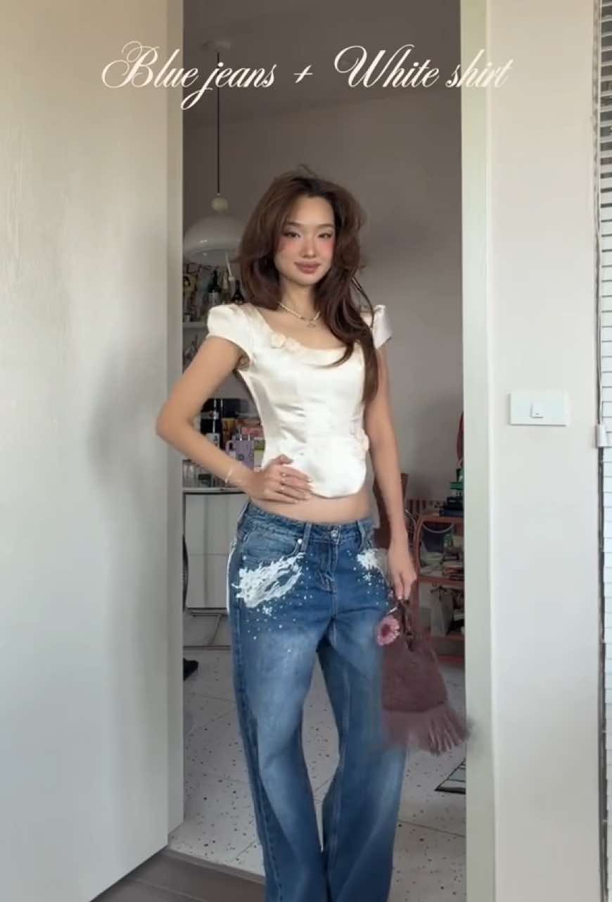 Basic nhưng không basic 🤍✨  #fyp #outfit #OOTD #grwm #styling 