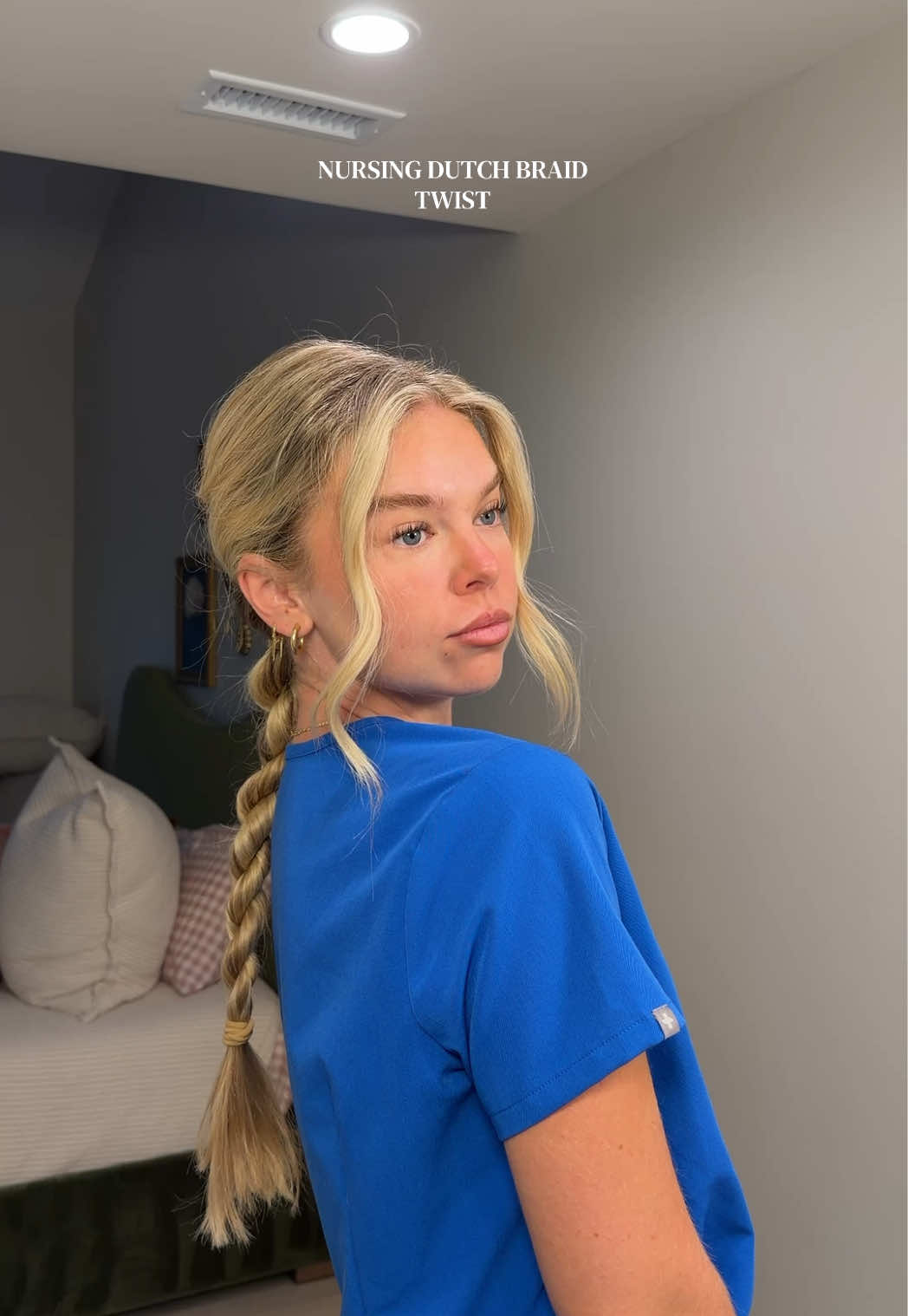 AND IT LASTS ALL DAY !! #nursinghairstyles #cutehairstyles #dutchbraid #easyhairstyles #newgrad @Emi Jay @UNITE Hair @gimme beauty 