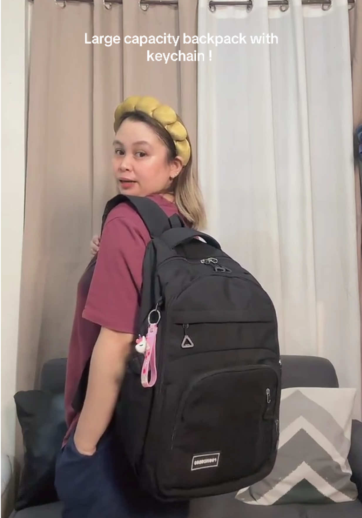 Backpack with keychain large capacity #backpack #travelbackpack #schoolbag 