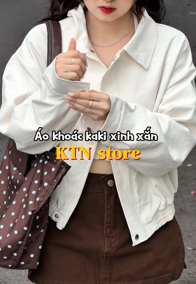 Áo khoác kaki xinh xắn 2 lớp #aokhoackaki #aokhoacnu #ktnstore #hymecaidep 