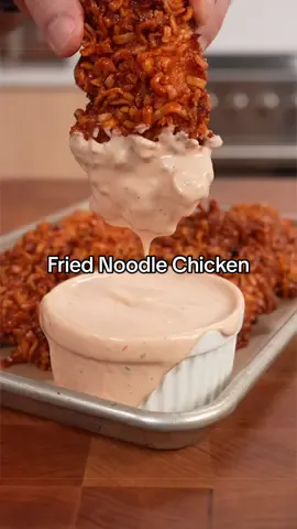 Fried Noodle Chicken Tenders 🤤 #noodles 