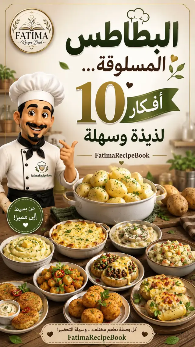 ١٠وصفات بالبطاطس المسلوقة لازم تجربينها  #Explore #FYP #FatimaRecipeBook #وصفات #طبخ 