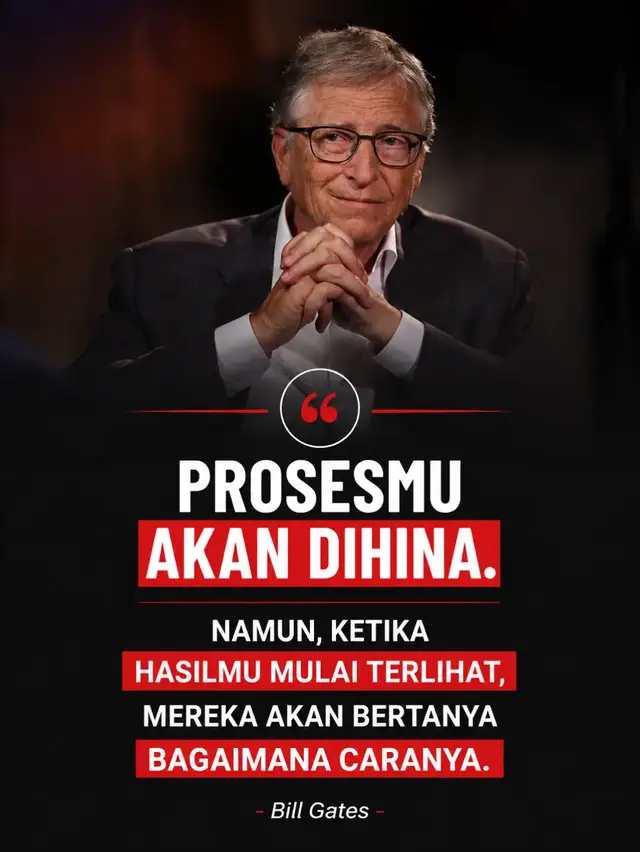⚠️ Berhenti berharap semua orang akan mendukung prosesmu. Kalau hari ini perjuanganmu diremehkan, jangan buru-buru menyerah. Orang sering menilai dari hasil, bukan dari proses.  Saat kamu masih belajar, membangun bisnis, atau mengembangkan diri, mungkin yang datang justru cibiran, keraguan, bahkan ejekan. Tapi ketika hasilmu mulai terlihat, orang yang dulu meragukanmu akan mulai bertanya: 