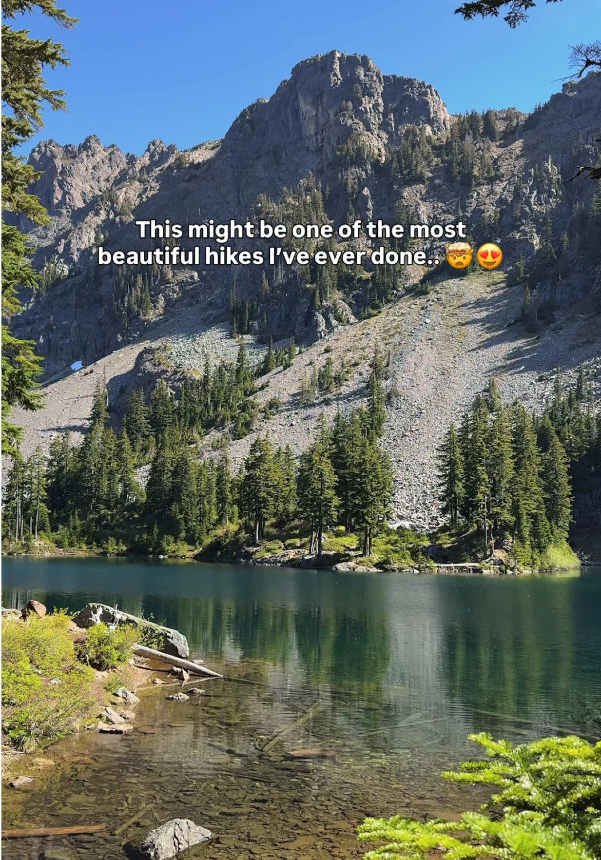 ONLY 45 min from Seattle! 🌿💫📍⬇️ 💫 Melakwa Lake is a breathtaking hike near Snoqualmie Pass. The trail follows Denny Creek through a lush forest, passes a beautiful multi-tiered waterfall, and leads to an alpine lake surrounded by rugged peaks that looks straight out of a post card.  👋 If you're new here, hi, I'm Nicole! Follow for more Washington adventures! 🌿 📍 Melakwa Lake, Snoqualmie Pass 🥾 8.5 miles RT 🏔️ ~2,700 ft elevation gain 🚗  NW Forest Pass or America the Beautiful 🌎  Remember to leave no trace, let’s keep this beautiful place pristine! #pnw #pnwonderland #alpinelake #Hiking #washington