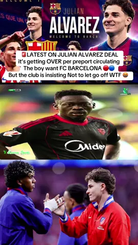 🚨JULIAN ALVAREZ deal is getting OVER for FC BARCELONA 🔵🔴😭😭💔 #barcelona #update #football #sports #fyp 