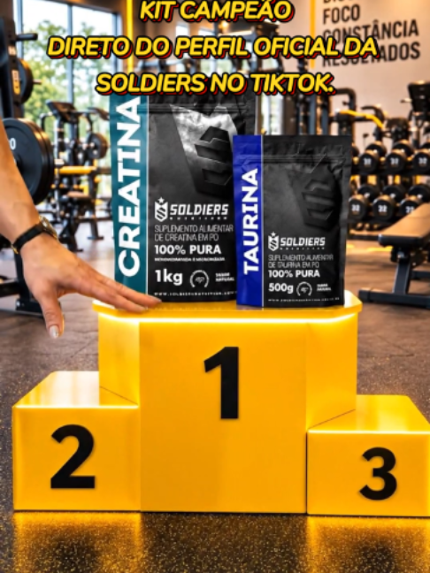 KIT DIRETO DA SOLDIERS: CREATINA DE 1KG + TAURINA DE 500 GRAMAS. #TikTokShopBR77 #TIKTOKSHOPBR88 #SUPLEMENTO #TREINO #CREATINA #TAURINA #soldiersnutrition #TikTokShopBrasil