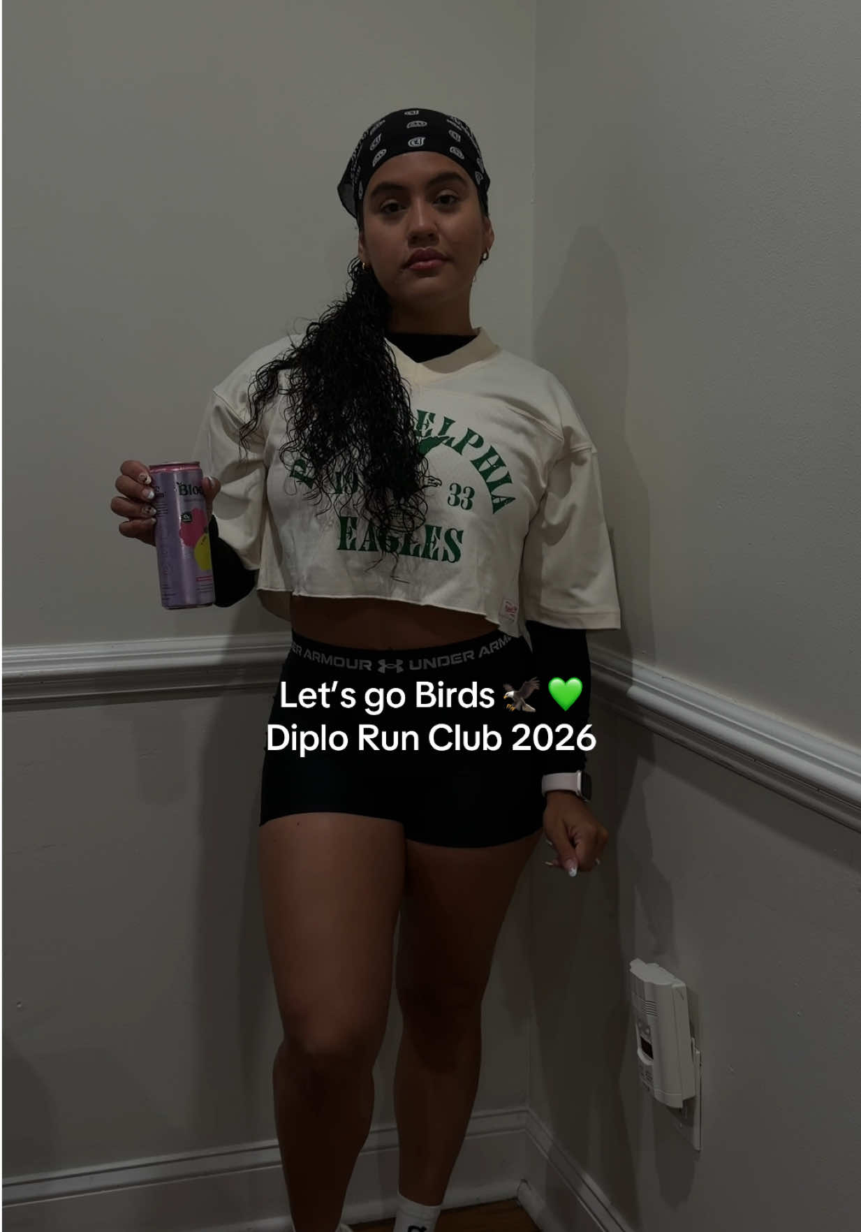 Let’s go birds 🦅💚 -  Diplo run club race Fit . #runtok #runningoutfit #Runfit #Fitcheck 