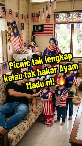 Sedap makan ayam madu ramai2😋Cuti2 nak picnic, tapi ayam nak bakar tu dah siap perap ke belum? Nak mudah guna je ni tuang gaul perap siap! tak perlu susah2 nak tambah bahan2 lain lagi dah..mudah cepat dan sedap ayam madu👍🏻🔥😋  #merdeka #malaysia #cuticutimalaysia #bbq #picnic 