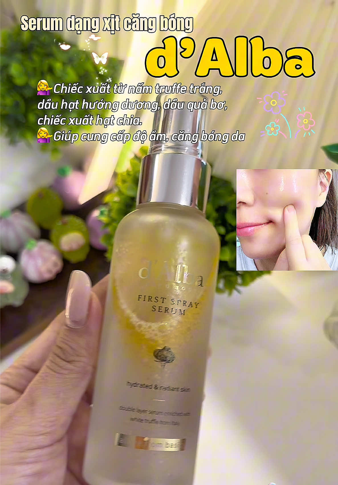 Serum dạng xịt khoáng d’Alba hỗ trợ cấp ẩm giúp căng bóng da khá hiệu quả 💯 #xuhuong #review #gocnhokymao #affiliatemarketing #dalba 