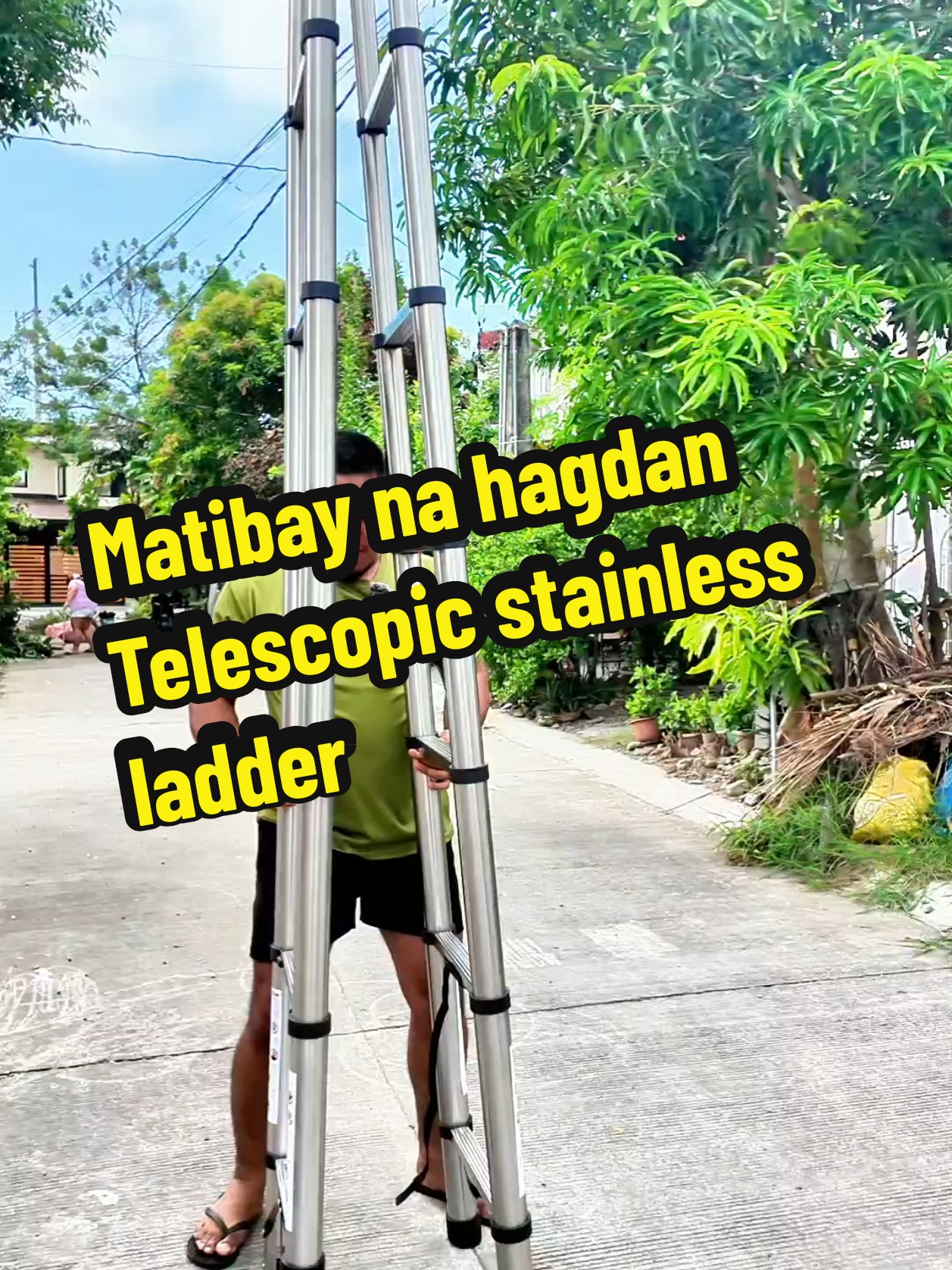 Stainless telescopic ladder rust Resistance telescopic ladder Atype telescopic ladder #bosstante #trending #ladder #heavydutyladder #hagdan 