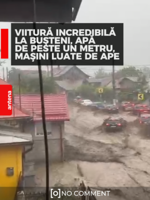 Apă care a curs vijelios pe străzile Buşteniului, în urma unei furtuni. Au fost maşini luate de viitură, pietoni răniţi, iar DN1 a fost blocat. Meteorologii spun că a plouat în 60 de minute cât pentru întreaga lună.  Detaliile le găsiţi pe observatornews.ro!  #viitura #busteni #apa #dn1 #stiri #observator #a1 #antena1 #fyp