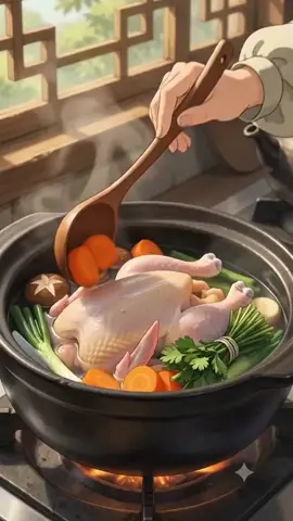 Garden to table cooking moment ✨ A table with full of joy and delicious foods ✨ #GhibliInspired #StudioGhibliArt #AICooking #AIAnimation #CozyCooking