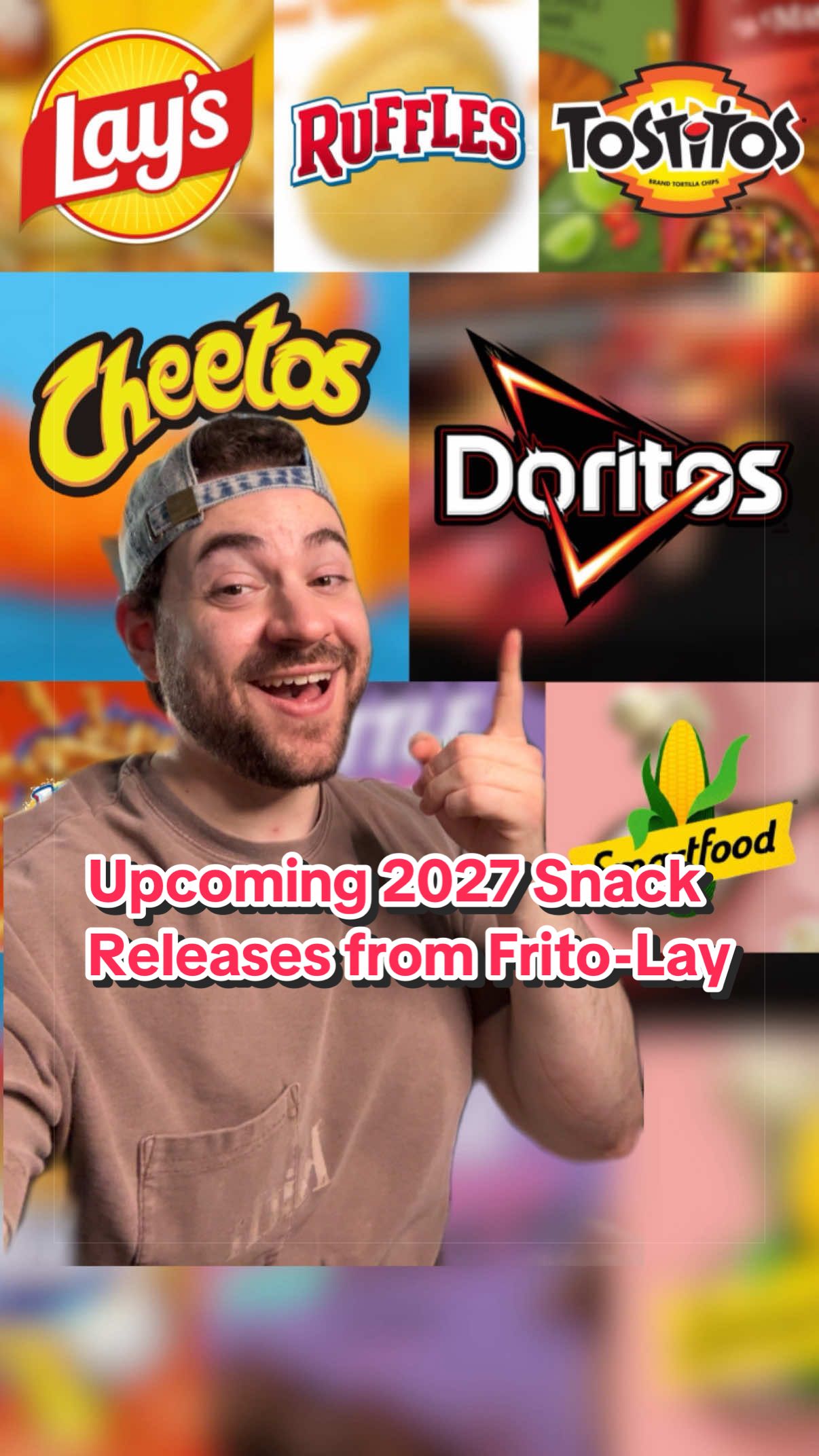 We've got a ton of new snack releases reported to be releasing from Frito-Lay in 2027 including Doritos, Cheetos, Lay's, Tostitos, Ruffles, PopCorners, and more.  Thanks to our friends over at @teamsupernovafb for working with us on this exciting news.  Doritos is expected to kick off a year-long Formula 1 collaboration featuring four limited-time flavors released throughout 2027. The first is expected to be Lemon Pepper Blaze in January, with additional F1-inspired flavors planned later in the year. Before that, we're also expecting the Head2Head Chimichurri Loaded Late Night Taco flavor to hit shelves in the coming weeks. Cheetos is expected to launch Flamin' Hot Crunchy Habanero Chamoy in February, followed by Cheetos Puffs Protein in April. Smartfood is finally expected to introduce a Himalayan Pink Salt variety in February. Lay's is planning to launch a new Sticks lineup in Sea Salt, Barbecue, and Sour Cream & Onion flavors. Tostitos is expected to add Mexican Street Corn Dip and Hint of Lime Scoops in January, followed by Hatch Chile & Lime and Roasted Tomato & Garlic varieties in February. Kurkure, a hugely popular Indian snack brand, is expected to receive a wider U.S. launch with Masala Munch and Chili Chatka flavors around April. Ruffles is planning a Simply Cheddar & Sour Cream variety sometime in 2027. PopCorners is continuing its protein lineup with new Protein Cocoa Kettle Crunch and Cinnamon Swirl flavors expected in March. Disclaimer: product images shown may include finalized renders or mockups. They are being used for news and commentary purposes to help visualize reported upcoming releases. Final packaging, names, flavors, launch timing, and availability may change prior to release. Are you excited for these upcoming snack releases from Frito-Lay coming in 2027? #snacks #doritos #cheetos #lays #FoodTok 
