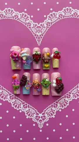 Dm me to order or go to my depop@Kittynaillz (I have so much videos with the shopkin nails 😓)  - #presson#customnail#shopkins#nails#nailart 
