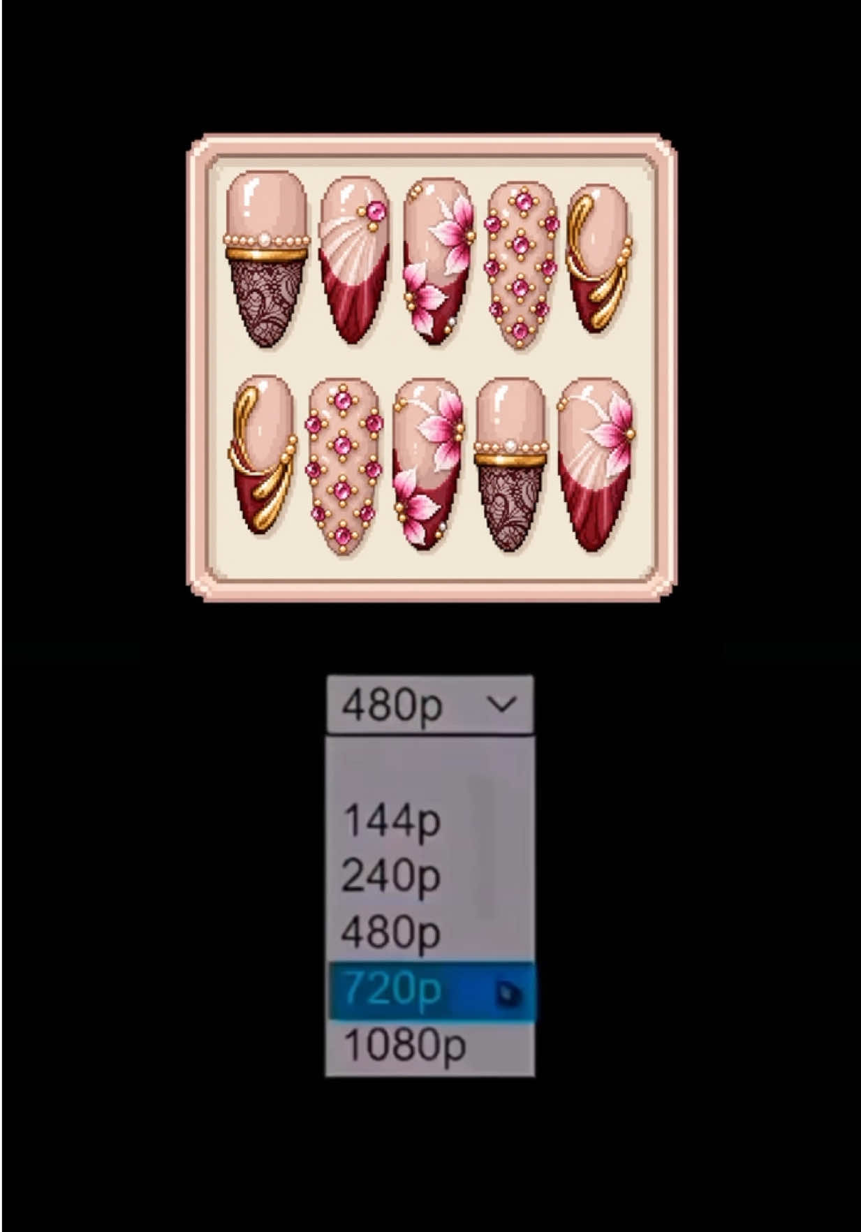 Switch up the quality, witness tiny nail art come alive 👀 #pressonnails #nailtok #fyp #naildetails #3dnails 