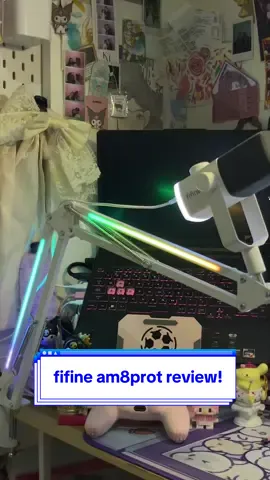 rgb on the mic AND the boom arm??? introducing the fifine AmpliGame AM8PROT dynamic microphone!  thank you so much @Fifine Philippines 🥹🎙️🤍 #fifinemicrophone #fifineam8prot #microphonereview #binkuwu #rgbmicrophone 
