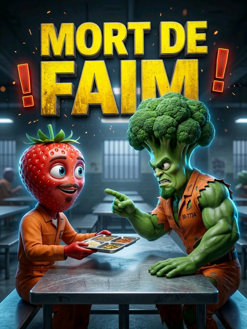 Quand tu penses être en colo de vacances... mais que t'es en PRISON ! 🍓🏕️🚓😂 Fresito vit sa meilleure vie : don de repas au Brocoli 🥦 et séance d'ostéo gratuite avec l'Ananas 🍍 !  #fruitstory #tiktokfrance🇨🇵 #storytime #sadstory 