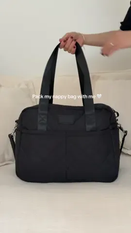 Feeling calm knowing I’m organised and have all the essentials in one bag 🖤 @Sable Bebe  #nappybag #newbornessentials #mumsoftiktok #mumtok 
