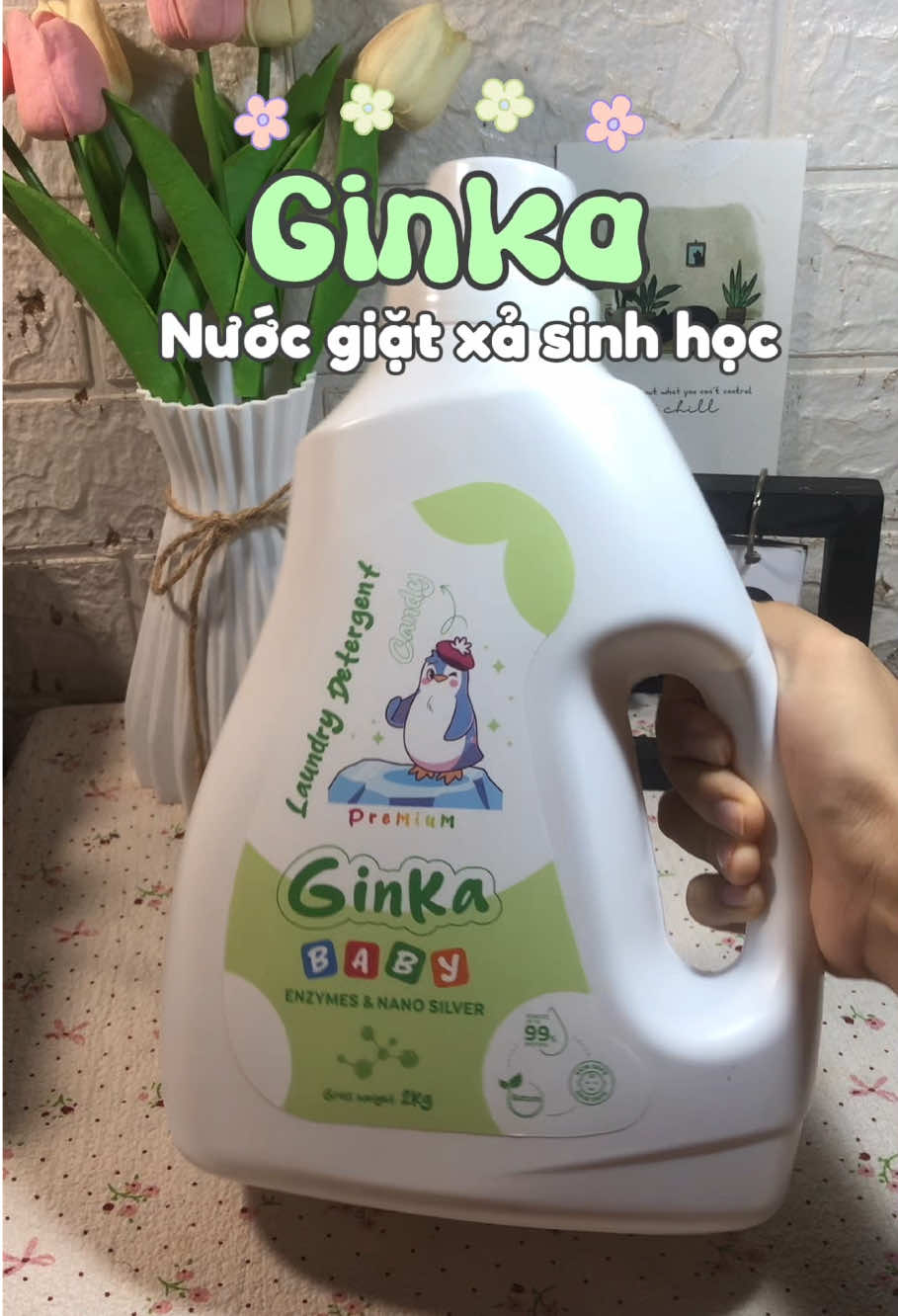 Nước giặt xả sinh học dịu nhẹ cho bé#mevabe#nuocgiatxasinhhoc #GINKA 