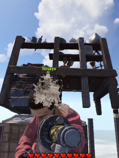 С молота перестрелял калаш на скайблоке В РАСТ/RUST #rust #rustgame #раст #games #skyblock