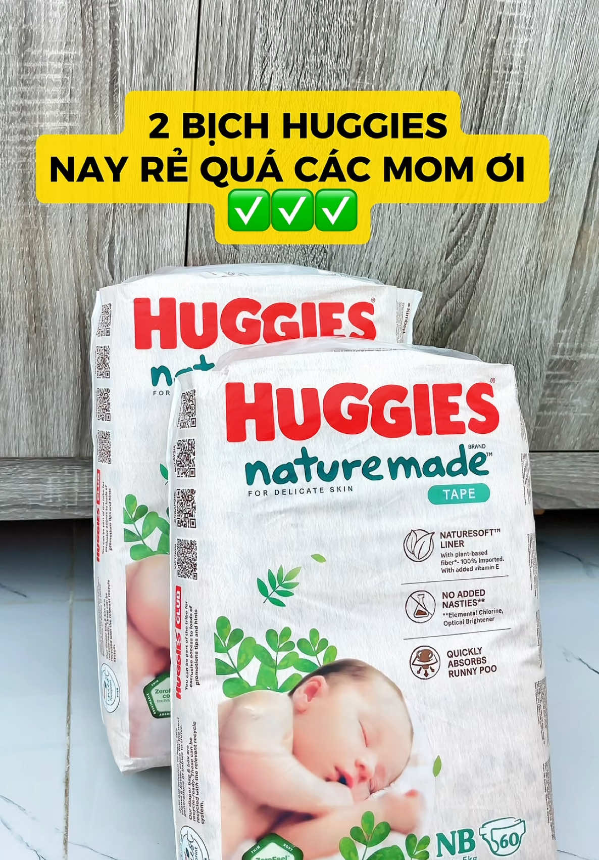#bimchobe Combo 2 Bịch Huggies rẻ quá các mom ơi #bimhuggies #huggies #bimchobeyeu #huggiesnaturemade 