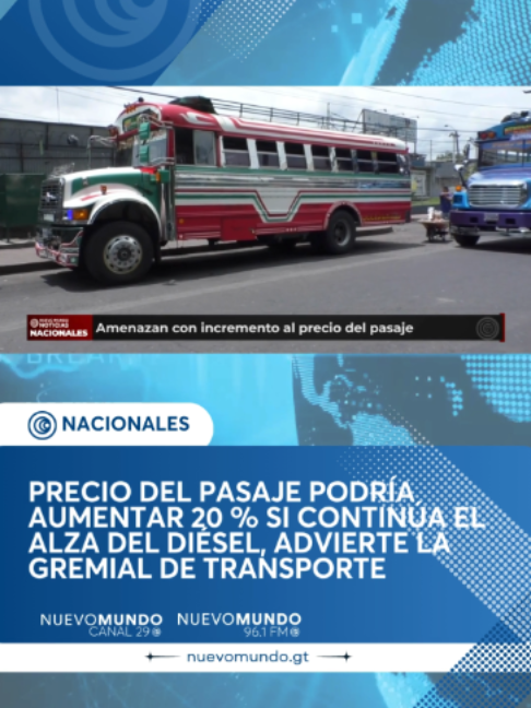 🚌⛽ ¿Podría subir el pasaje? La Gremial de Transporte Extraurbano advirtió que, si el precio del diésel continúa aumentando, las tarifas del transporte podrían incrementarse hasta en un 20 % para hacer frente al aumento en los costos de operación. ⚠️ Por ahora no existe un aumento autorizado, pero el sector asegura que continuará evaluando el comportamiento del combustible durante los próximos días. 📲 Más información en el link de mi biografía.
