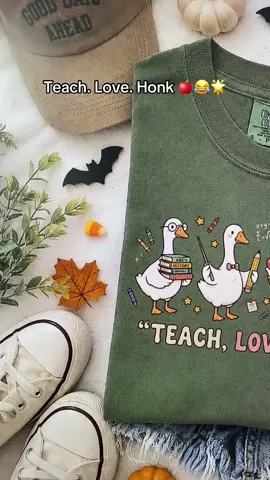 Teach Love Honk Shirt, Silly Goose Teacher Tee, Gift #teacher #Love #back 