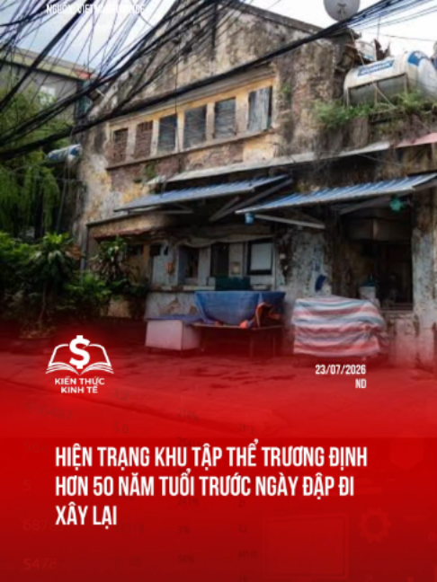 Hiện trạng Khu tập thể Trương Định hơn 50 năm tuổi trước ngày đập đi xây lại Sau hơn 50 năm đưa vào sử dụng, khu tập thể Trương Định (phường Tương Mai, Hà Nội) đã xuống cấp nghiêm trọng, nhiều hạng mục hư hỏng và bị cơi nới, lấn chiếm. Theo quy hoạch mới được công bố, khu tập thể sẽ được cải tạo, xây dựng lại bằng 2 tòa chung cư cao tối đa 30 tầng với hơn 1.000 căn hộ. UBND phường Tương Mai vừa công bố Quy hoạch tổng mặt bằng tỷ lệ 1/500 khu vực cải tạo, xây dựng lại và tái thiết khu tập thể Trương Định cùng khu vực lân cận và các trục kết nối, mở đường cho việc thay thế khu nhà cũ đã xuống cấp sau nhiều thập kỷ sử dụng. #truongdinh #tapthetruongdinh #chungcu #chungcuhanoi #chungcugiare #gianha
