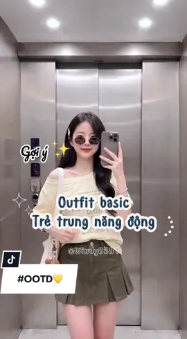 Gam vàng kem và xanh rêu hài hòa, set đồ đơn giản nhưng vẫn nổi bật trong mọi khung hình. #saleluongve #thoitrangnuhottrend 