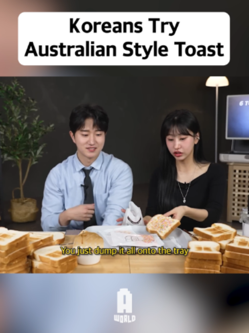 Koreans Try Australian Style Toast#awesomeworld #reaction #korean